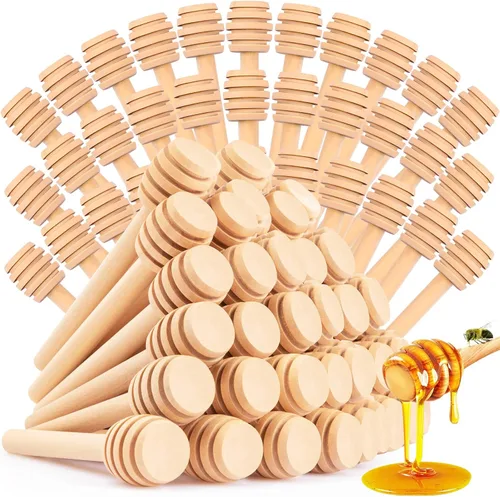 Miniatura 7 de 25 Piezas Palitos Dispensadores de Miel, Dispensador de Miel de Madera, Mini Palo de Panal de 3 Pulgadas, Palo Agitador de Miel para Dispensar