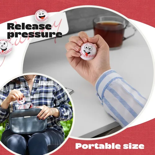 Miniatura 5 de Arrowbash 12 piezas de mini bolas de estrés con cara para niños y niñas, bolas de espuma para apretar con cara divertida deportiva para alivio