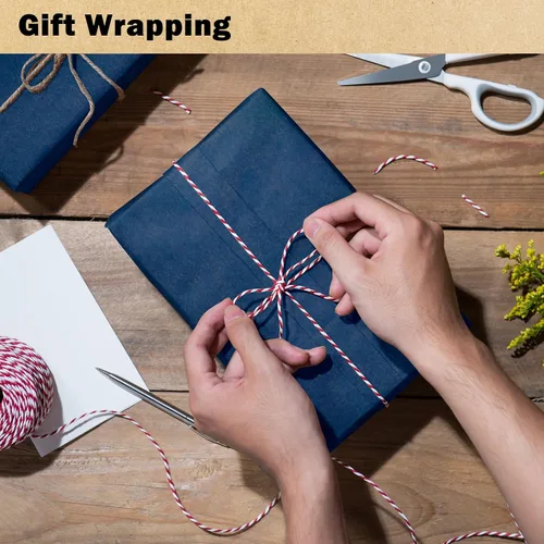 Miniatura 4 de RUSPEPA Rollo de papel de regalo azul marino kraft, 17.5"x 393" (32.8'), papel de regalo reciclable azul para regalos de cumpleaños, cubierta