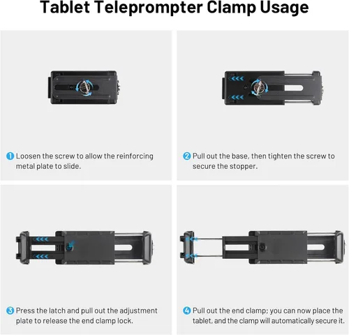 Miniatura 7 de Desview Teleprompter T3 para cámara y teléfono inteligente - Soporta iPad/Tablet de hasta 10" - Vidrio divisor de haz con control remoto Bluetooth