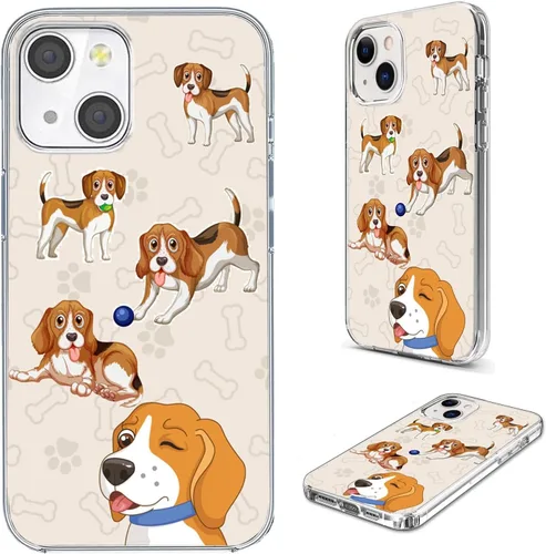 Miniatura 24 de Funda protectora completa a prueba de golpes, delgada, suave, TPU transparente, para iPhone 14/13 6.1, diseño de animales de dibujos animados