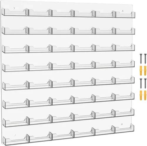 Miniatura 8 de Marketing Holders Tarjetero Horizontal Montaje en Pared Multi 15 Bolsillo Premium Acrílico Transparente Claro