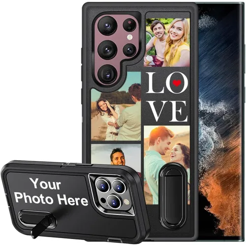 Funda de teléfono personalizada para Samsung Galaxy S22 Ultra 5G, funda protectora de cuerpo completo a prueba de golpes con múltiples fotos, funda