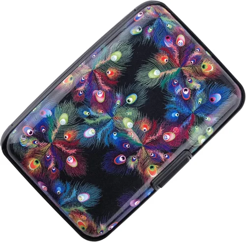 Miniatura 54 de Tarjetero de aluminio con bloqueo RFID para hombres y mujeres, elegante cartera de viaje con 7 ranuras, la mejor protección contra escaneos