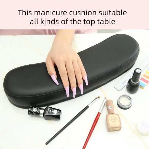 Miniatura 7 de Cojín de mano de manicura, cojín de mano de esmalte de uñas, mesa de manicura, cojín de mano portátil para mesa de uñas, cojín de mano para Negro