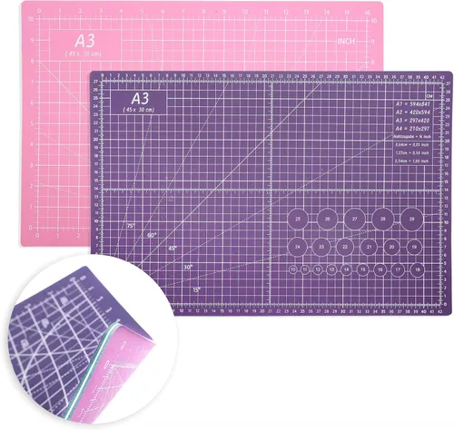 TCAIRG Tapete de corte autocurable de 18 x 12 pulgadas, antideslizante, de PVC de doble cara, 5 capas A3, tapete giratorio para manualidades,