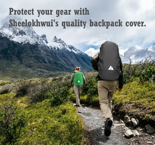 Miniatura 2 de Cubierta impermeable para mochila de lluvia (15-90L), cubierta de nylon resistente con sistema de cierre doble ajustable actualizado y bolsa