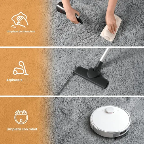 Miniatura 3 de Zentavio Alfombras de área para sala de estar, alfombras grises para dormitorio, alfombra de 4 x 6, alfombra mullida, peluda y suave, shag estética