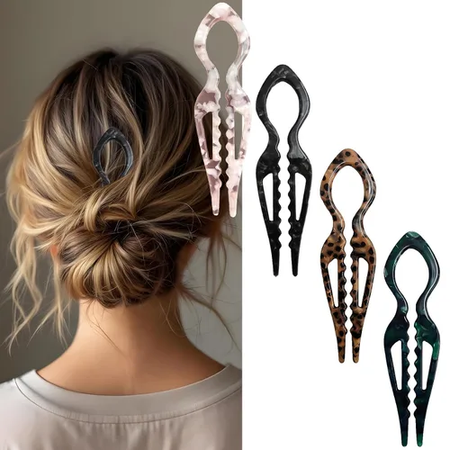 Miniatura 8 de 4 horquillas para el cabello para mujer, horquillas francesas en forma de U, elegantes accesorios para el cabello de mujer, horquilla francesa