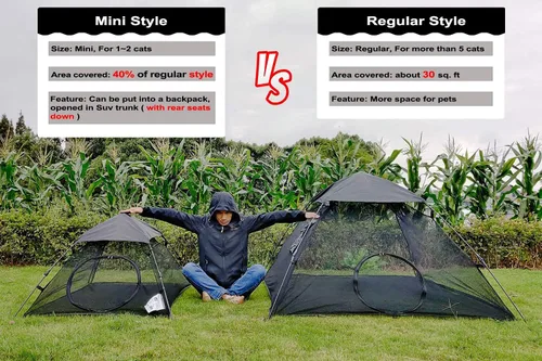 Miniatura 4 de AICHIFAN - Mini tienda de campaña para gatos para exteriores, recintos de mascotas y gatos, sombrilla portátil y casa de juegos para gatos