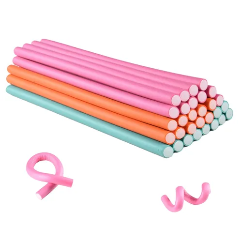 30 varillas rizadoras flexibles de 9.45 pulgadas, rodillos de espuma suave sin calor, uso doméstico para mujeres y niñas, cabello largo y corto 3