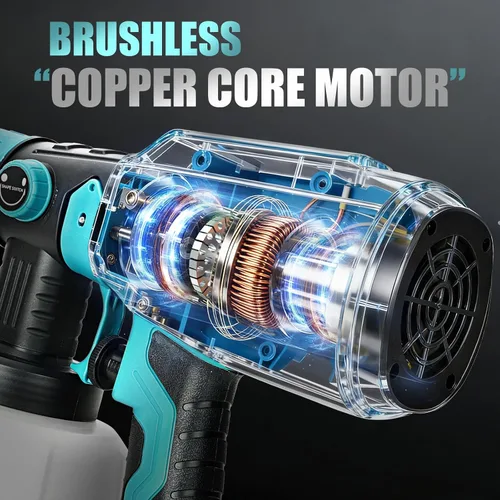 Miniatura 5 de Pulverizador de pintura inalámbrico para batería Bosch de 18 V, pistola de pintura de mano con 3 patrones de pulverización y 4 boquillas, ideal