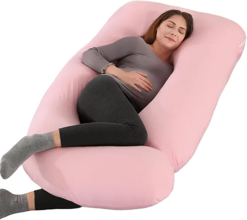 Miniatura 15 de ALLOPERA Almohada de embarazo de 57 pulgadas para dormir, almohada de apoyo de cuerpo completo con funda extraíble lavable para comodidad
