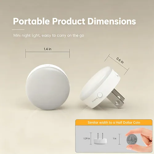 Miniatura 3 de Luz nocturna enchufable, mini luces nocturnas LED regulables para niños, sensor automático del atardecer al amanecer, lámpara nocturna de encendido