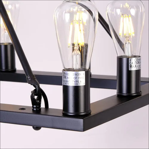 Miniatura 6 de Candelabro rectangular de metal para isla de cocina, estilo rústico, antiguo, industrial, lámpara colgante para comedor, cafetería, pasillo