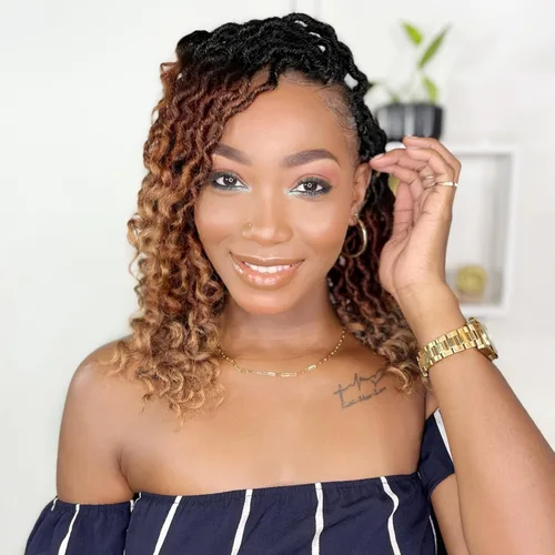 Miniatura 12 de Karida Rastas de cabello sintético de ganchillo de 18 pulgadas, 8 paquetes de cabello de ganchillo preanudado de diosa, rastas sintéticas onduladas