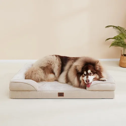 Miniatura 5 de EHEYCIGA – Cama ortopédica impermeable para perros pequeños, de espuma viscoelástica tipo caja de huevos, con bordes elevados y base antideslizante