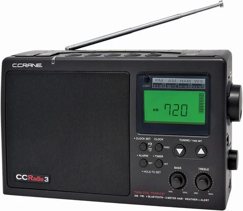 C. Crane ccradio 3 de largo alcance AM, FM, NOAA Radio meteorológica con alerta plus y banda de 2 metros para aficionados Banda portátil digital con