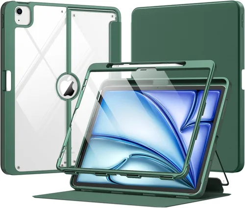 Miniatura 18 de MoKo Funda para iPad Air de 11 pulgadas 7ª/6ª generación M3/M2 2025/2024, iPad Air 5ª/4ª generación de 10.9 pulgadas 2022/2020 con soporte