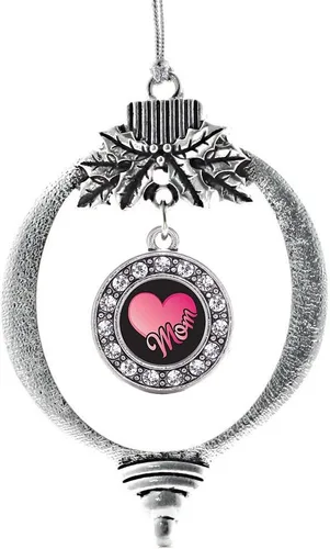 Miniatura 137 de Inspired Silver - Twin One - Adorno festivo de Navidad de plata - Adorno festivo de árbol de Navidad con dije de círculo y circonita cúbica