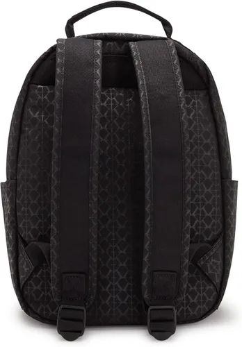 Miniatura 6 de Kipling Mochila pequeña Seoul para mujer, duradera, correas acolchadas para el hombro con funda para tableta, bolsa, Firma Emb, Mochila para tableta