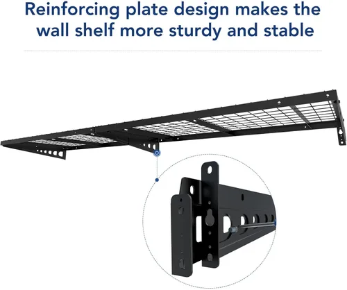 Miniatura 7 de FLEXIMOUNTS Paquete de 2 estantes de pared para bicicleta de 2 x 4 pies, 24 x 48 pulgadas, capacidad de peso total de 660 libras, color negro, serie