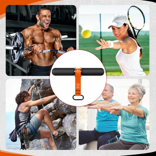 Miniatura 6 de FitBeast Fortalecedor de antebrazo y ejercitador de antebrazo, rodillo de muñeca con mango más grueso, entrenador de fuerza de antebrazo con correa