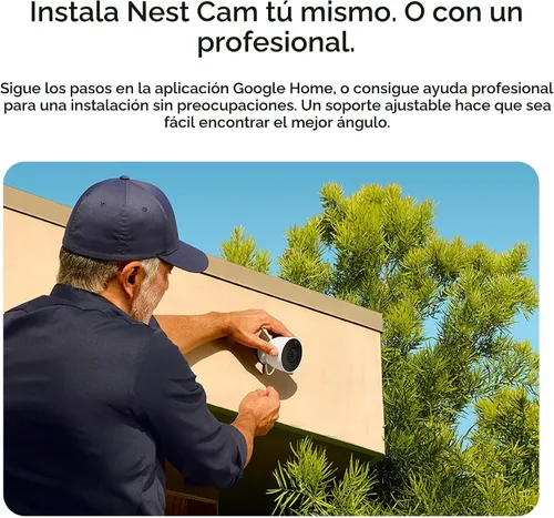 Miniatura 10 de Google Nest Cam Outdoor (cableada, 2.ª generación) - Cámara de seguridad con video 2K y Géminis, visión nocturna, audio bidireccional - Funciona