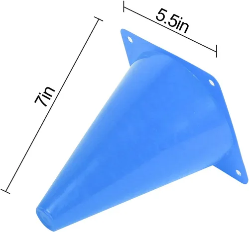Miniatura 2 de KINJOEK Paquete de 30 conos de entrenamiento deportivo de 7 pulgadas, conos de tráfico azules con bordes redondeados para seguridad, fútbol, fútbol