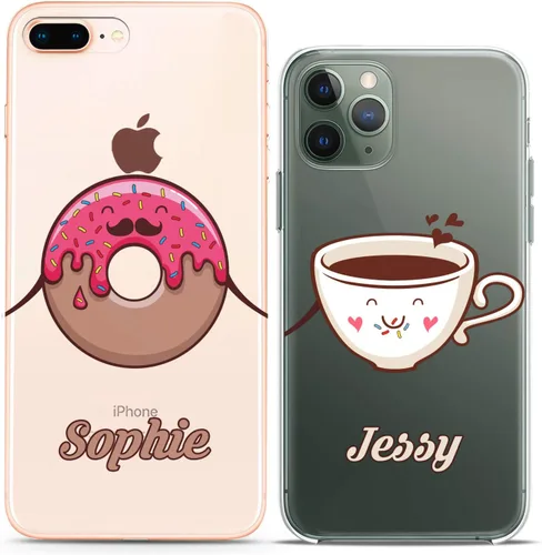 Miniatura 13 de Fundas a juego para parejas compatibles con iPhone 16 15 14 13 12 11 Pro Max Mini Xs X 6s 8 Plus 7+ Xr 10 SE 5 personalizado de madera con nombre