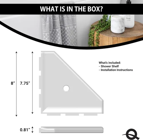 Miniatura 5 de Questech Décor - Estante esquinero de ducha, con tapa para una nueva construcción, estante esquinero de ducha para paredes de azulejos, organizador