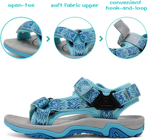 Miniatura 3 de DREAM PAIRS Sandalias de verano para niños ligeras y ajustables para niños y niñas grandes y pequeños