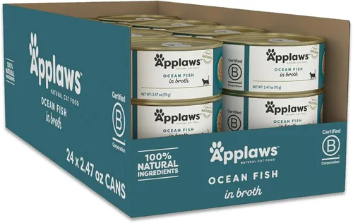 Miniatura 25 de Applaws Alimento húmedo natural para gatos en caldo, alimento húmedo enlatado de ingredientes limitados, sin aditivos, hecho con ingredientes