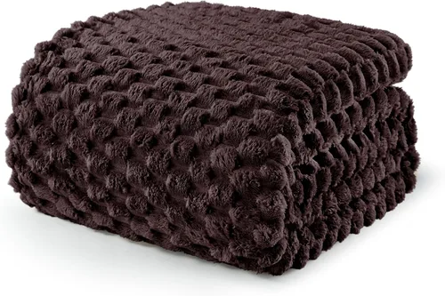 Miniatura 52 de Exclusivo Mezcla - Manta de vellón extragrande, 50 x 70 pulgadas, elegante, tela jacquard suave, mullida, acogedora y ligera, para invierno