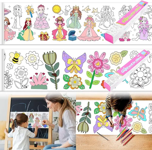 Miniatura 14 de 2 piezas de rollo de dibujo para niños, rollo de papel para colorear para regalo para niños, rollo de papel de dibujo y pintura DIY de 120 * 11.8