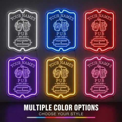 Miniatura 5 de Letrero de barra de neón personalizado para bar en casa, hecho a mano, regulables, personalizables, barras de neón 3D, letrero de luz de cerveza
