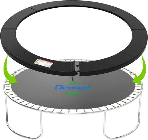 Almohadilla de cama elástica de 10 pies, 12 pies, 14 pies, almohadilla de seguridad de repuesto, almohadillas universales para cama elástica, Negro