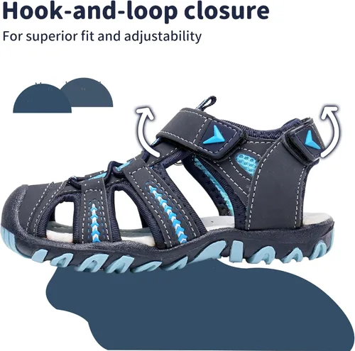 Miniatura 3 de Apakowa - Sandalias deportivas de playa infantiles con suela suave y punta cerrada para niños y niñas pequeños