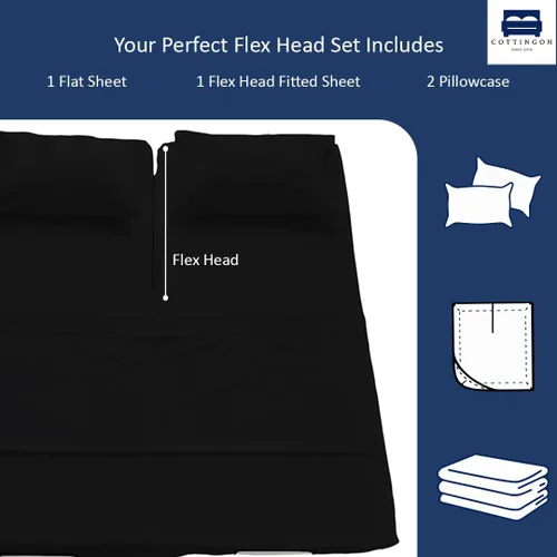 Miniatura 3 de Juego de 4 sábanas de cama King con cabeza flexible de Cottingon, sábans superiores divididas de 34 pulgadas para camas ajustables Sleep Number