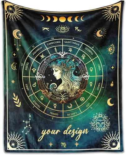 Miniatura 16 de Manta Acuario para Regalos, 40" x 30" Manta Rectangular de Franela del Zodiaco Acogedora, Regalo para Niños Niñas Adolescentes Mujeres Hombres