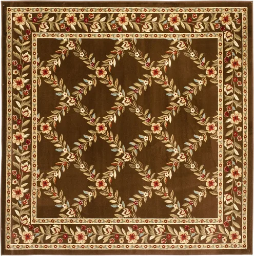 Miniatura 20 de SAFAVIEH Lyndhurst Collection - Alfombra de pasillo, 2 pies 3 pulgadas x 8 pies, color negro y marrón, diseño tradicional de enrejado floral,