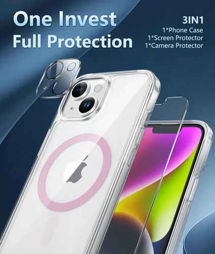 Miniatura 664 de FNTCASE Funda para iPhone 13 Pro-Max: Fundas magnéticas transparentes compatibles con Magsafe Slim anti amarillamiento protección contra caídas