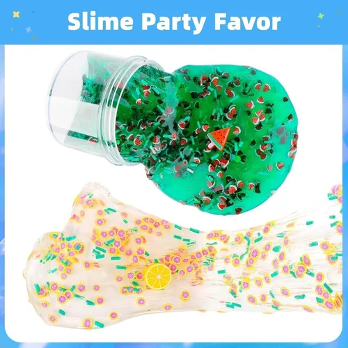 Miniatura 6 de Kit de slime transparente, paquete de 5 unidades de limo de cristal crujiente con purpurina, regalos de fiesta, juguete para aliviar el estrés