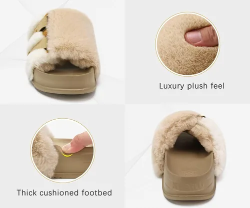 Miniatura 7 de KuaiLu Pantuflas ortopédicas para mujer con soporte de arco, sandalias acolchadas suaves para mujer, sandalias de moda con punta abierta, de piel