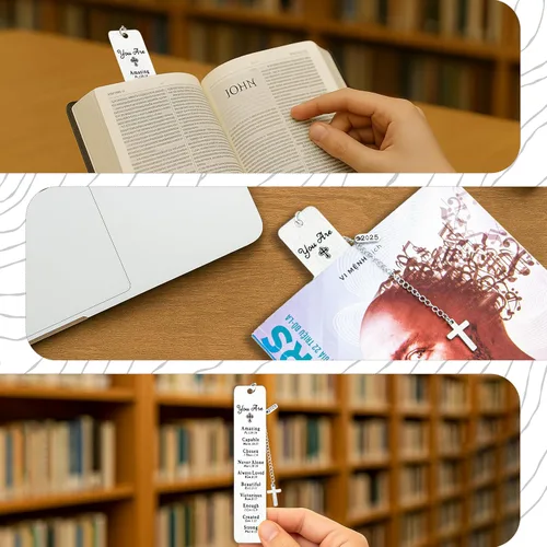 Miniatura 6 de Marcapáginas bíblico de metal, regalo cristiano para mujeres, hombres, niñas, niños, bautismo y primera comunión, graduación y regreso a clases