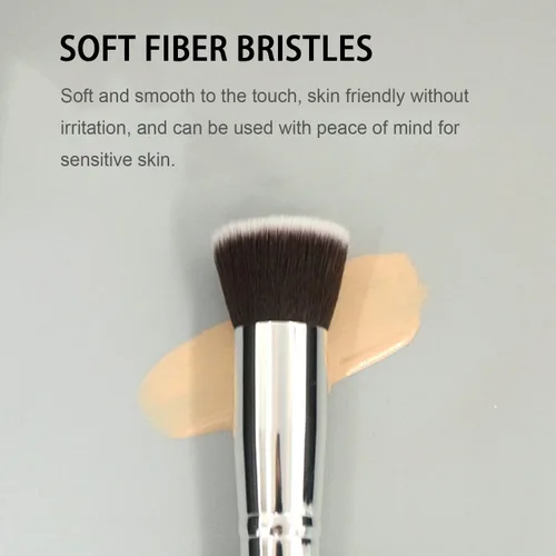 Miniatura 4 de Brocha de base plana Kabuki, herramienta cosmética suave de alta calidad, color negro