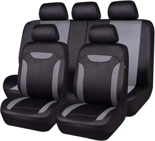 CAR PASS Juego completo de fundas de asiento de automóvil transpirables de malla de aire 3D en tela, ajuste universal compatible con el 95% de