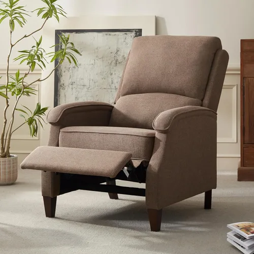 Miniatura 10 de VKNOW Silla reclinable, sillón reclinable de tela con reposabrazos suave, asiento de cine en casa con respaldo ajustable y soporte lumbar, sofá Verde