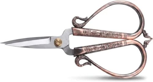 BIHRTC Tijeras de costura de acero inoxidable de estilo vintage de 6.3 pulgadas, tijeras de costura, herramientas de bricolaje para costura, Cobre