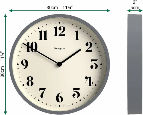 Miniatura 3 de NEWGATE® Reloj de pared de teatro número cuatro Reloj redondo moderno 11.8 in Azul marino francés Números decorativos Ideal para cocina